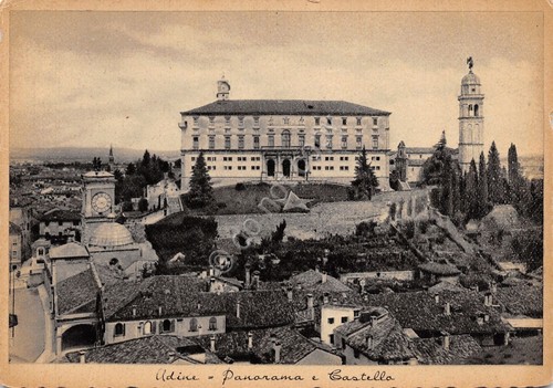 Cartolina Udine Panorama e Castello 1941
