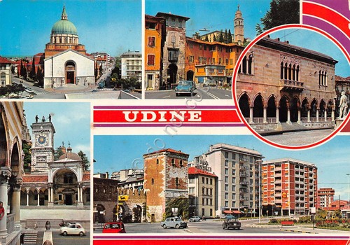 Cartolina Udine varie vedute città