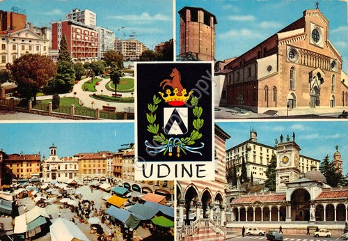 Cartolina Udine vedute Stemma 1972
