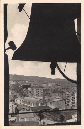 Cartolina Vado Ligure Arcipretura San Giovanni Battista Panorama con Campana