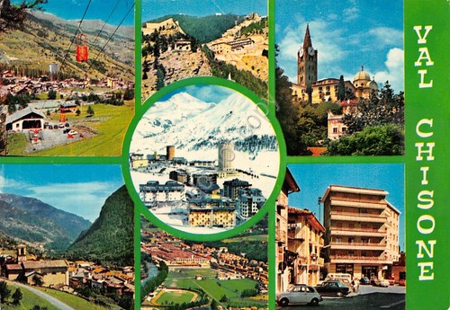 Cartolina Val Chisone vedute varie località (Torino)