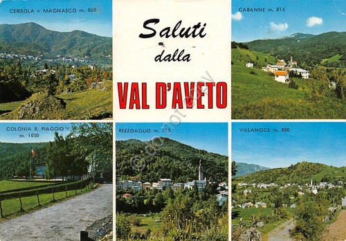 Cartolina Val D'Aveto vedute Cerisola Rezzoaglio Cabanne Villanoce 1981