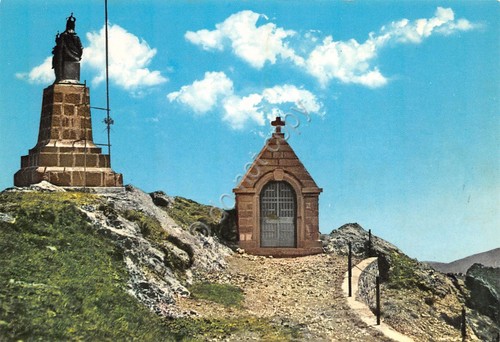 Cartolina Val D'Aveto Vetta Monte Penna cappella statua 1970