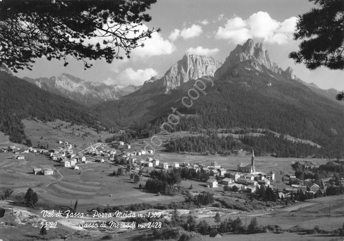 Cartolina Val di Fassa Pozza Meida Sasso di Mezzodì 1968