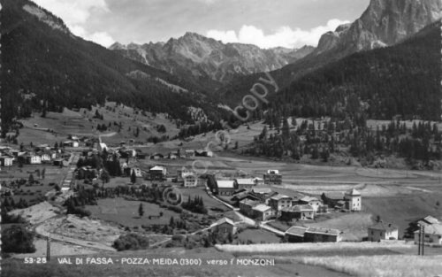 Cartolina Val di Fassa Pozza Meida verso i Monzoni