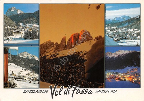 Cartolina Val di Fassa vedute varie 1996 (Trento)