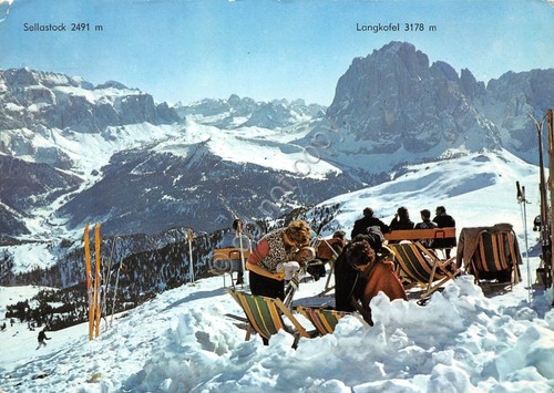 Cartolina Val Gardena Seceda panorama animata 1968 (Bolzano)