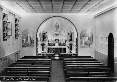 Cartolina Valdagno Istituti Sociali Marzotto Cappella delle Istituzioni