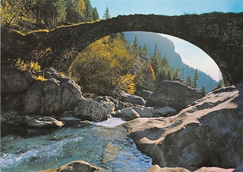 Cartolina Valle Brembana - Ponte Romano su fiume Brembo - …