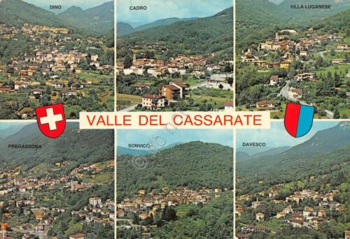 Cartolina Valle del Cassarate vedute varie località e stemma