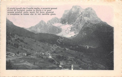 Cartolina Valle di montagna poesia anni '30?