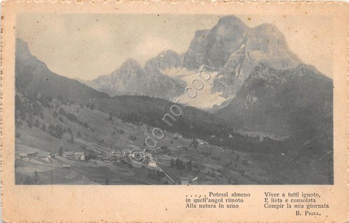 Cartolina Valle di montagna poesia B. Prina anni '20