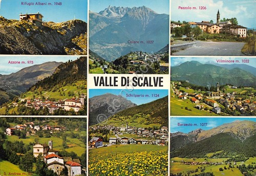 Cartolina Valle di Sclave vedute rifugio Albani (Bergamo)