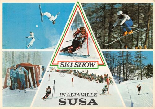 Cartolina Valle di Susa Ski show vedute vari tecniche di …