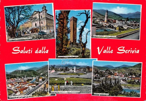 Cartolina Valle Scrivia vedute varie località 1970