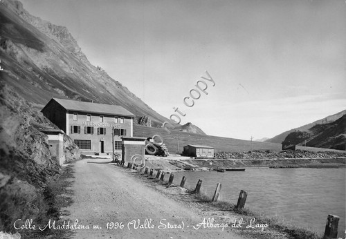 Cartolina Valle Stura Colle Maddalena Albergo al Lago 1952