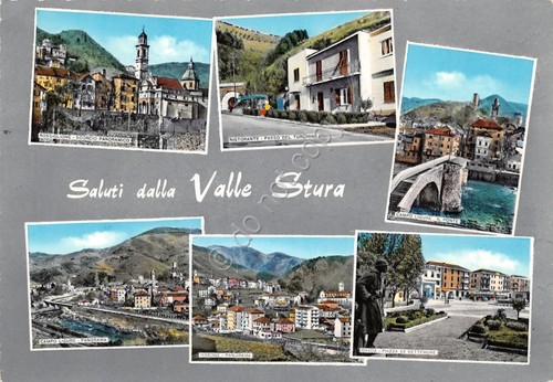 Cartolina Valle Stura vedute varie 1973 grinza (Genova)