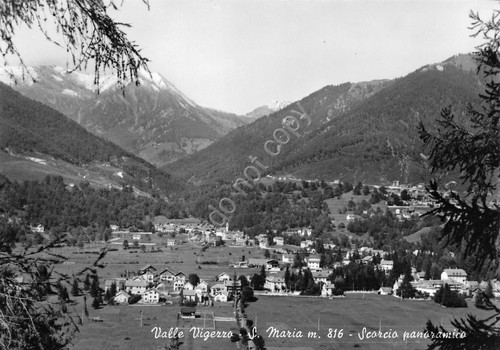 Cartolina Valle Vigezzo S. Maria panorama parziale anni '60