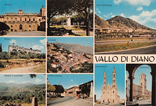 Cartolina Vallo di Diano vedute varie paesi provincia Sassano Polla …