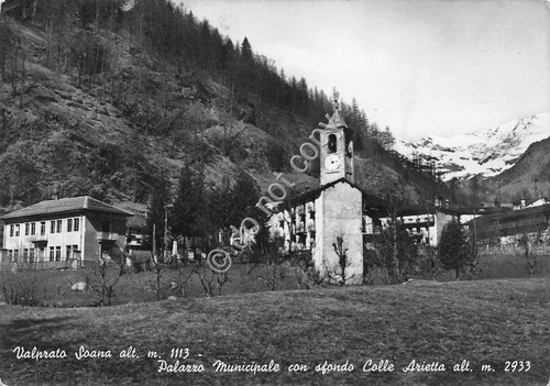 Cartolina Valprato Soana Palazzo Municipale Colle Arietta