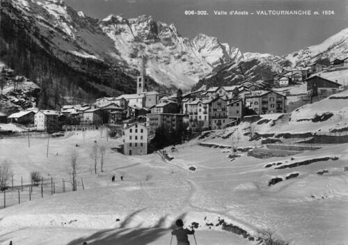 Cartolina Valtournanche panorama 1954