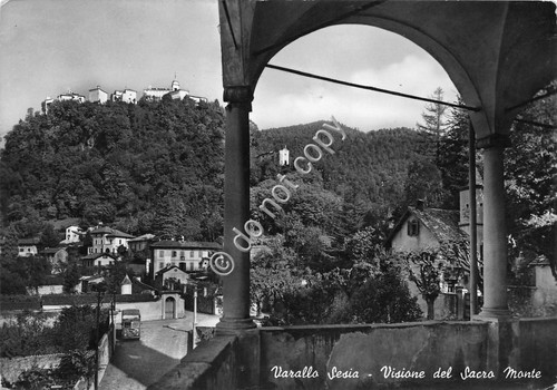 Cartolina Varallo Sesia Panorama Parziale Vista Sacro Monte