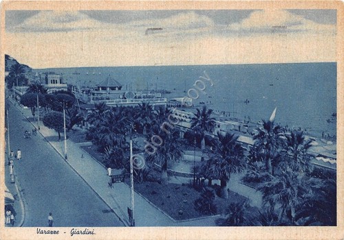 Cartolina Varazze Giardini anni '40 (Savona)