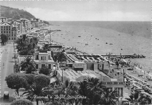 Cartolina Varazze Kursaal e Bagni Margherita 1956