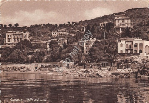Cartolina Varazze Ville sul mare anni '50 (Savona)