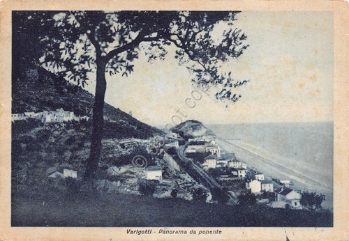 Cartolina Varigotti panorama da Ponente 1948