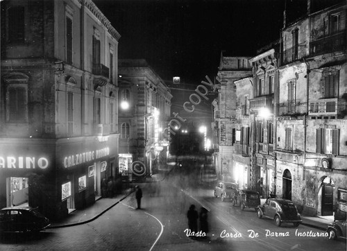 Cartolina Vasto Corso De Parma notturno Calzature animata