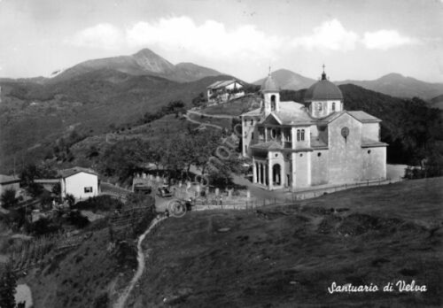 Cartolina Velva Santuario 1959 timbro al retro