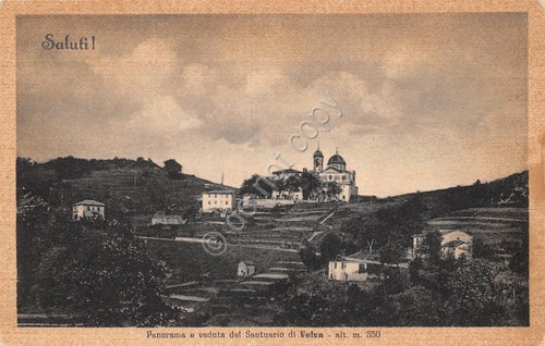 Cartolina Velva Santuario panorama e veduta Alterocca Terni ingiallita