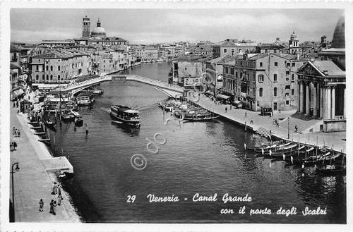 Cartolina Venezia Canal Grande con Ponte degli Scalzi dall'alto Bromofoto