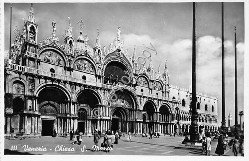 Cartolina Venezia Chiesa San Marco animata Bromofoto