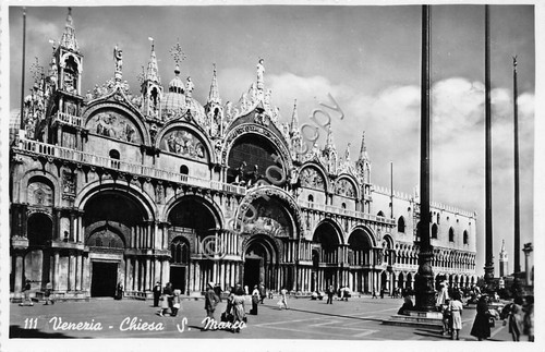 Cartolina Venezia Chiesa San Marco animata Bromofoto