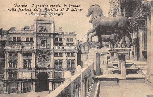 Cartolina Venezia i quattro cavalli di bronzo sulla facciata della …