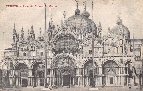 Cartolina Venezia Illustrata Facciata Chiesa di San Marco