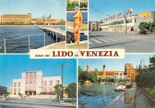 Cartolina Venezia Lido vedute Pin Up