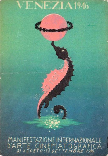 Cartolina Venezia Manifestazione Internaz. Arte Cinematografica 1946 illustrata