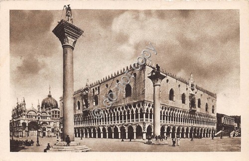 Cartolina Venezia Palazzo Ducale Basilica S. Marco Animata