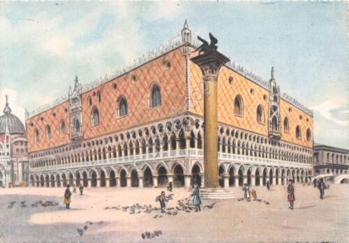 Cartolina Venezia Palazzo Ducale illustrata 1956