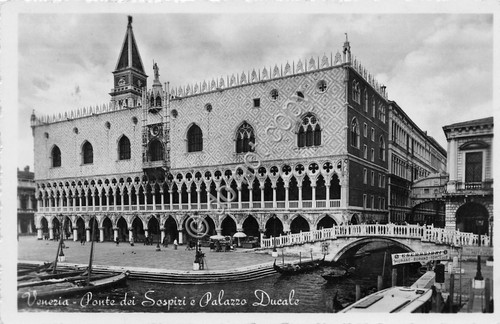 Cartolina Venezia Palazzo Ducale Ponte dei Sospiri 1953