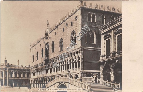 Cartolina Venezia Palazzo Ducale Ponte della Paglia anni '10