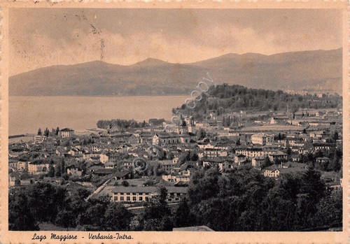 Cartolina Verbania Intra panorama 1947