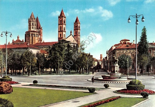 Cartolina Vercelli Piazza Roma Basilica S. Andrea