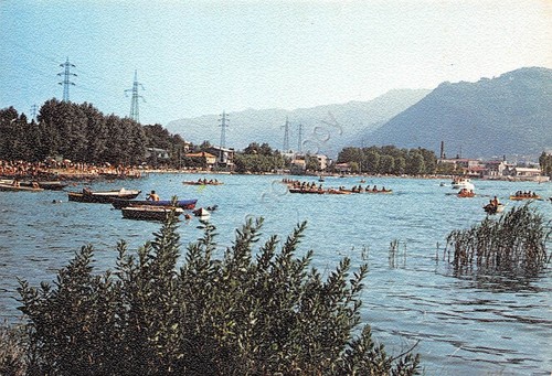 Cartolina Vercurago Gara di canottaggio