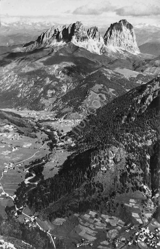Cartolina Vernel Panorama verso Val di Fassa e Sassolungo Timbro …