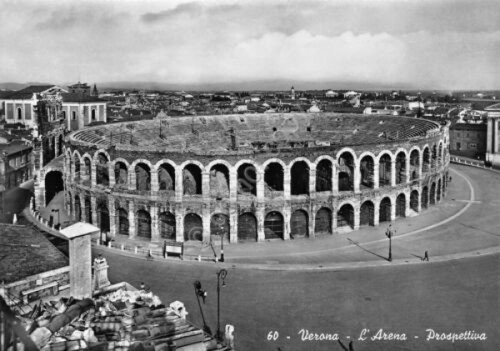 Cartolina Verona Arena in prospettiva Ed. SAF