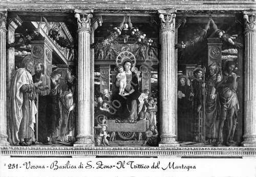 Cartolina Verona Basilica di San Zeno Trittico del Mantegna